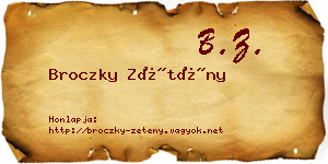 Broczky Zétény névjegykártya